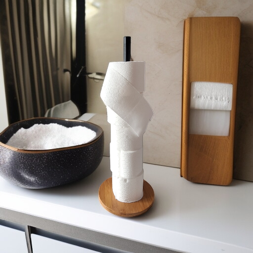 UCHWYT NA PAPIER TOALETOWY STOJĄCY DO WC 51 cm STOJAK METALOWY BAMBUOSOWY