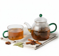 CZAJNIK DZBANEK Z ZAPARZACZEM 0,5L Z FILIŻANA 250ml ZESTAW DO HERBATY SZKŁO