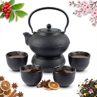 CZAJNIK 1,5L PODGRZEWACZ ŻELIWNY 4x CZARKI ZESTAW