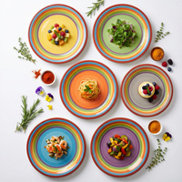 TALERZE OBIADOWY PŁASKIE 27cm DUŻE 6 BAITA MEXICO