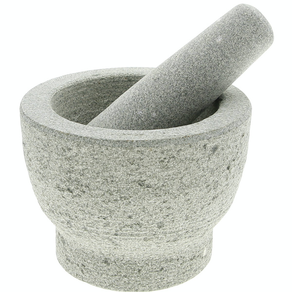 MOŹDZIERZ KUCHENNY Z TŁUCZKIEM SOLIDNY KAMIENNY GRANITOWY 14,5 cm MASYWNY