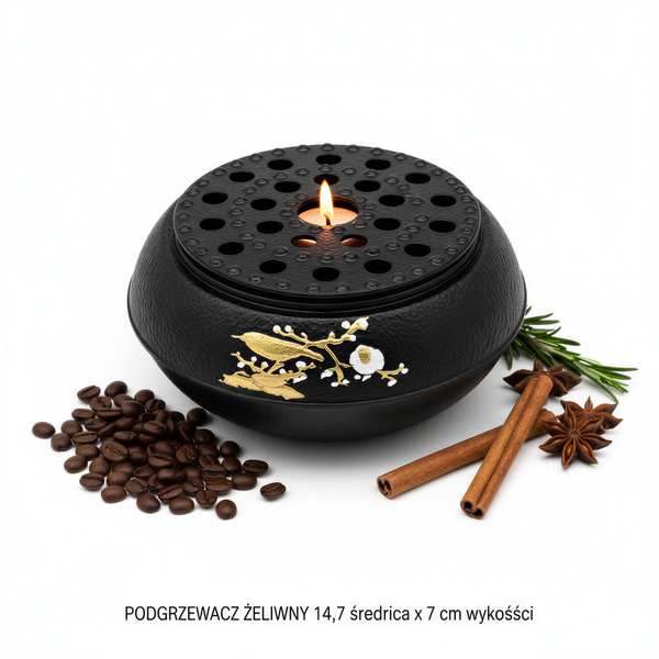 PODGRZEWACZ ŻELIWNY Ø 14,7 CM CZARNY DO UTRZYMANIA TEMPERATURY CZAJNIKA