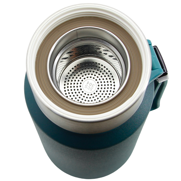 TERMOS KUBEK TERMICZNY PODRÓŻNY STALOWY 650 ml DO KAWY HERBATY WODY +SITKO