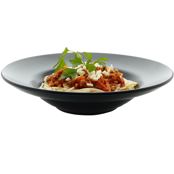 TALERZ GŁĘBOKI DO ZUPY OBIADOWY TALERZ DO MAKARONU CZARNY 24 CM