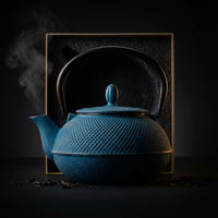 CZAJNIK ŻELIWNY IMBRYK 1.8L DUŻY TURKUSOWY DO HERBATY + ZAPARZACZ STALOWY