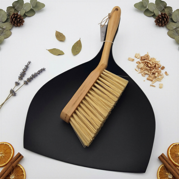 MIOTEŁKA SZUFELKA ZE ZMIOTKĄ EKO Z DREWNA DO SPRZĄTANIA KURZU ŚMIECI