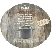 GARNEK EMALIOWANY CZARNA EMALIA 24CM 8L BIGOS