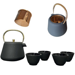 CZAJNIK IMBRYK ŻELIWNY 1L ZAPARZACZ SITKO STAL DO HERBATY +4 CZARKI ŻELIWNE