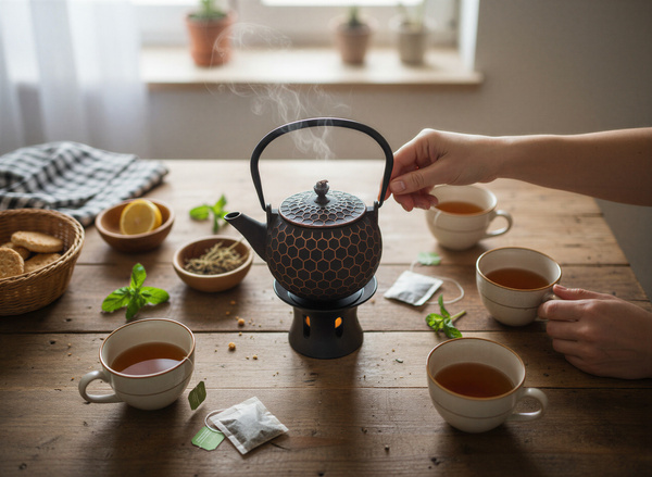 CZAJNIK ŻELIWNY IMBRYK PSZCZOŁKA 1,2 L ZAPARZACZ DO HERBATY + PODGRZEWACZ