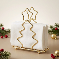 SERWETNIK CHOINKA POJEMNIK NA SERWETKI ZŁOTY STOJAK  STALOWY 18×16,5 CM