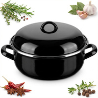 GARNEK EMALIOWANY CZARNA EMALIA 28CM 4.5L BIGOS