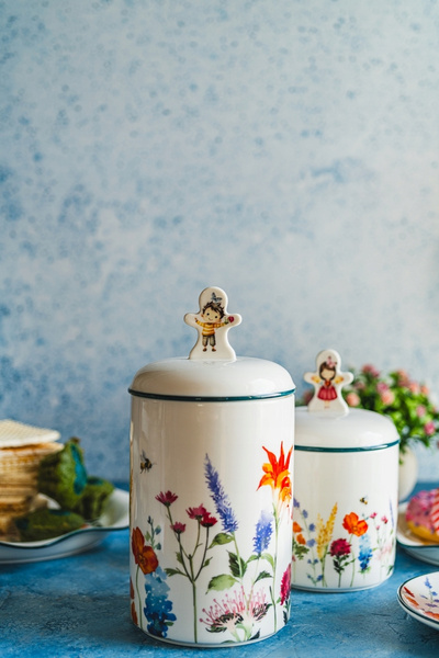 POJEMNIK ceramiczny SŁOIK do przechowywania PAN KWIATEK 1,25L