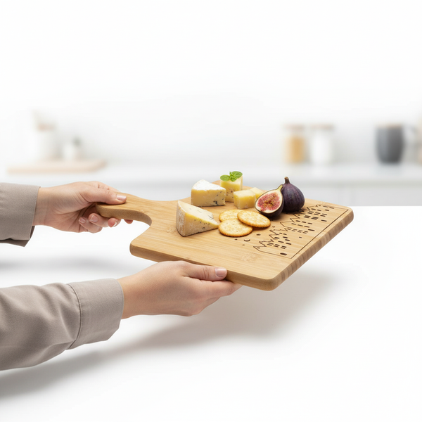 DESKA DO KROJENIA JEDZENIA I SERWOWANIA DAŃ BAMBUS NATURALNY 30×20×1,5 CM