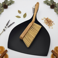 MIOTEŁKA SZUFELKA ZE ZMIOTKĄ EKO Z DREWNA DO SPRZĄTANIA KURZU ŚMIECI