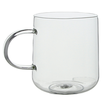 SZKLANKA KUBEK SZKLANY DO KAWY I HERBATY 330 ml. 9 cm PRZEZROCZYSTA