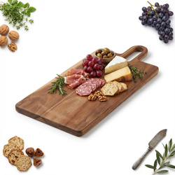 DESKA DREWNIANA DO KROJENIA Z AKACJI TALERZ DO SERWOWANIA DAŃ I PRZEKĄSEK