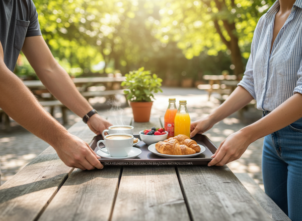 TACA KELNERSKA KUCHENNA ANTYPOŚLIZGOWA BRĄZOWA PROSTOKĄTNA 41,5×30,5×2cm
