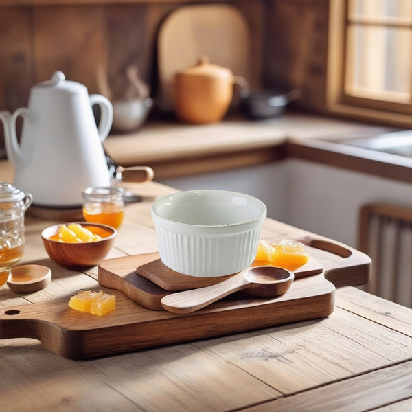 Ceramiczna MISECZKA do CREME BRULLE biała OMBRES zestaw 8szt + opalarka