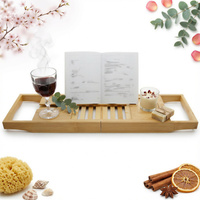 BAMBUSOWA PÓŁKA NA WANNĘ REGULOWANNA NAKŁADKA