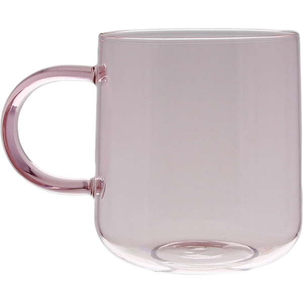 SZKLANKA SZKLANA KUBEK DO KAWY I HERBATY 310 ml. 8,7 cm RÓŻOWA