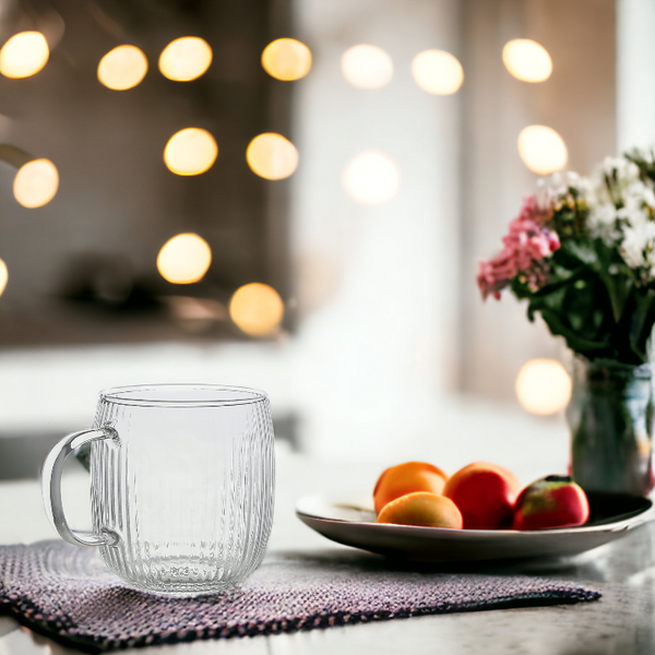 SZKLANKA KUBEK SZKLANY DO KAWY I HERBATY 333 ml 8,9 cm PRZEZROCZYSTY