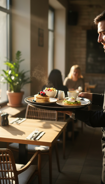 TACA KUCHENNA KELNERSKA ANTYPOŚLIZGOWA IMITACJA DREWNA BRĄZ OKRĄGŁA 36 cm