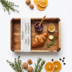 TACA ŚNIADANIOWA TACKA DREWNIANA DESKA DO SERWOWANIA PODAWANIA 24x17,7x4,5