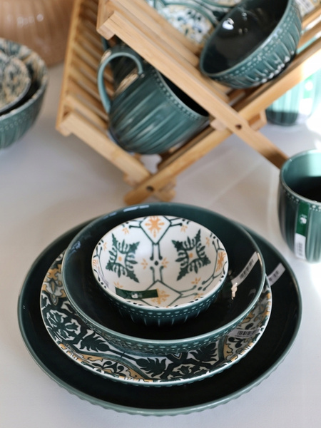 Ceramiczna MISKA 12cm linia MOSAIQUE OLIVE miseczka SALATERKA bez wzoru