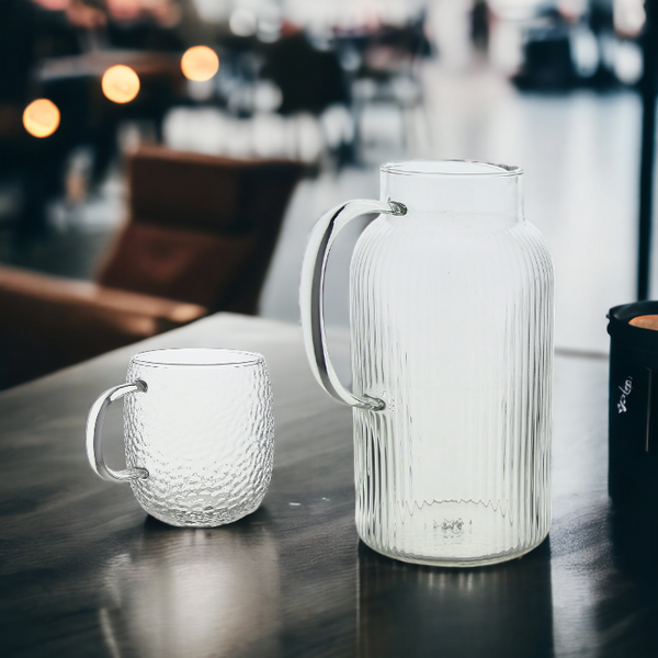 DZBANEK SZKLANY KARAFKA 1.8L NA WODĘ SOK HERBATĘ KAWE HOT 22,7 cm