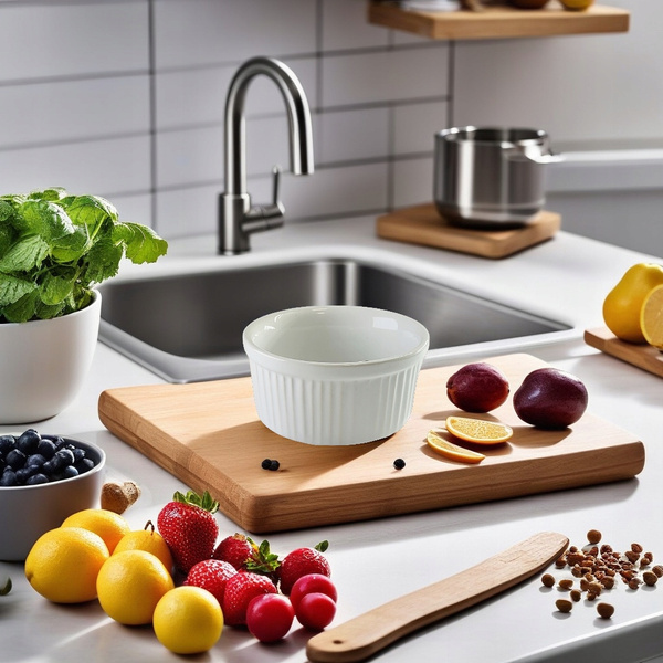 Ceramiczna MISECZKA do CREME BRULLE biała OMBRES zestaw 8szt + opalarka