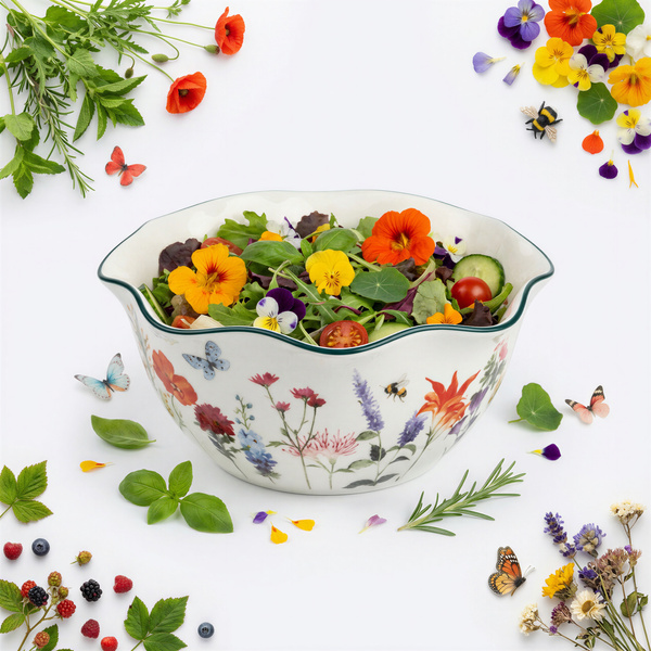 MISKA ceramiczna 20 cm PAN KWIATEK miseczka SALATERKA 1L