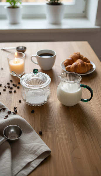 MLECZNIK CUKIERNICZKA ZESTAW CUKIERNICA POJEMNIK NA CUKIER DZBANUSZEK MLEKO