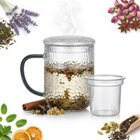 KUBEK SZKLANKA TERMICZNA Z ZAPARZACZEM SZKLNE SITKO DO HERBATY I ZIÓŁ 0,4L