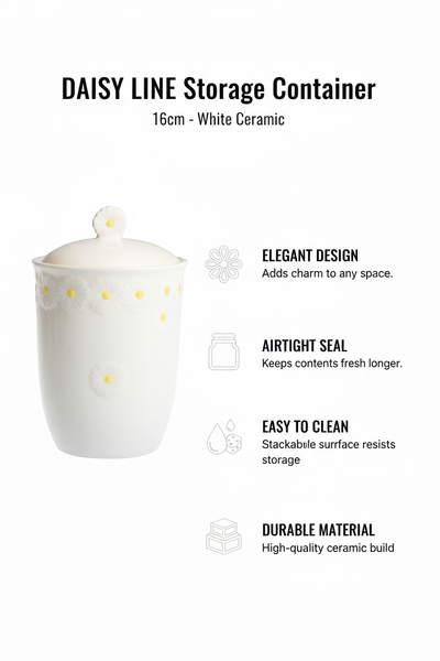 POJEMNIK ORGANIZER NA ŻYWNOŚĆ ARTYKUŁY SYPKIE CERAMICZNY 16CM DAISY LINE