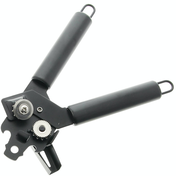 OTWIERACZ DO PUSZEK KONSERW I BUTELEK STALOWY CZARNY 2W1