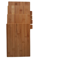 DESKI DO KROJENIA BAMBUSOWE ZESTAW 4 DESEK KUCHENNYCH + STALOWY STOJAK