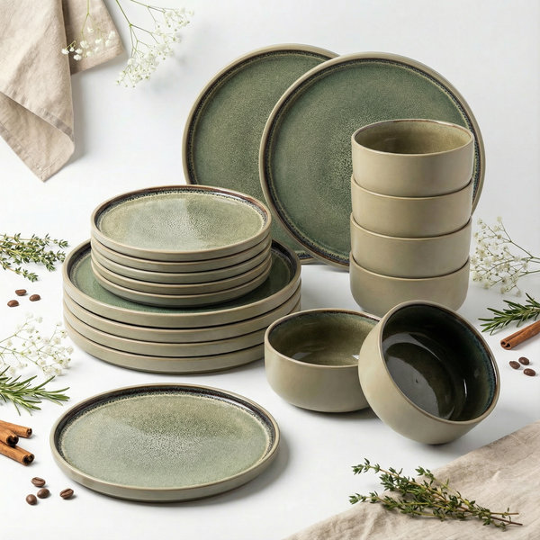 SERWIS OBIADOWY KOMPLET TALERZY 18EL. ZASTAWA OBIADOWA ZESTAW NA 6 OSÓB