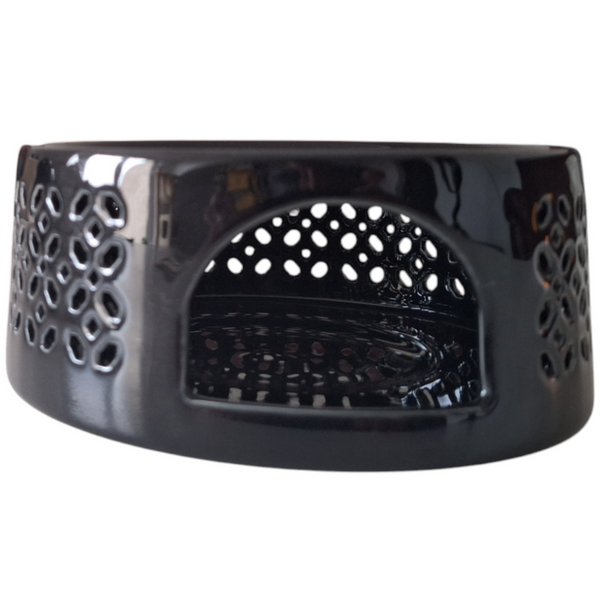 PODGRZEWACZ CERAMICZNY DO DZBNAKA CZAJNIKA NA ŚWIECZKĘ TEA LIGHT CZARNY