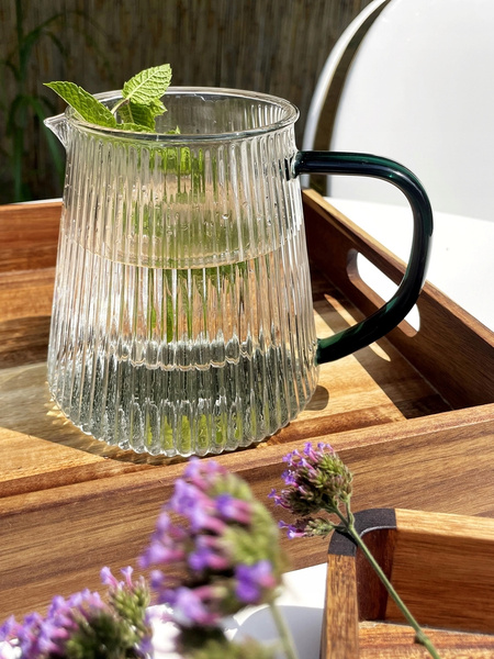 Żaroodporny szklany ZESTAW JUSTINE zaparzacz + 2 szklanki ZIELONY