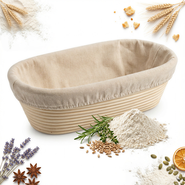 KOSZYK RATAN FORMA DO WYRASTANIA GAROWANIA CIASTA NA BOCHENEK CHLEBA 28 CM