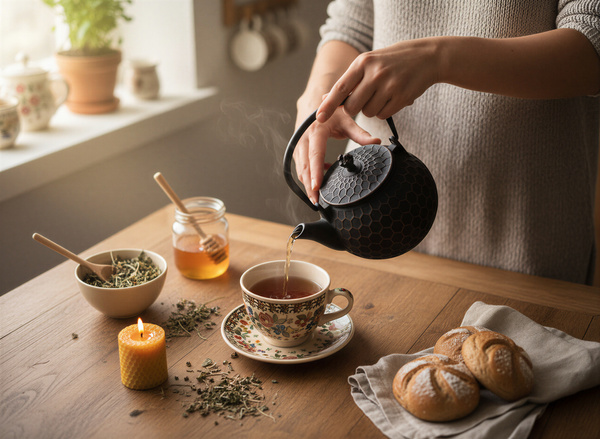 CZAJNIK ŻELIWNY IMBRYK PSZCZÓŁKA 1,2L ZAPARZACZ DO HERBATY I ZIÓŁ ŻELIWO