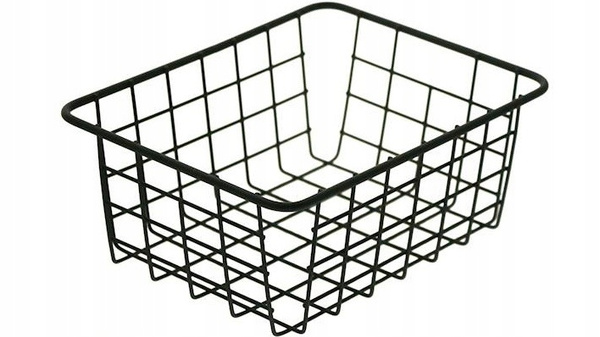 KOSZYK METALOWY CZARNY DRUCIANY NA OWOCE OZDOBNY