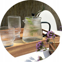 Żaroodporny szklany ZESTAW JUSTINE zaparzacz + 2 szklanki ZIELONY