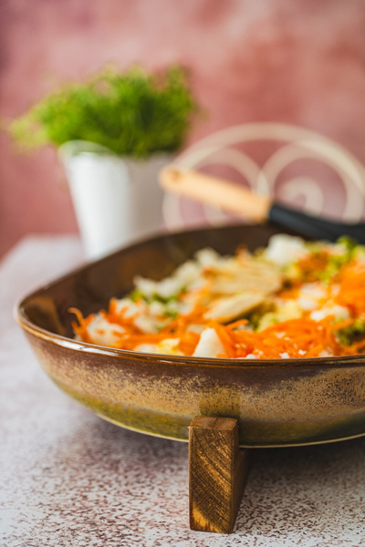 PÓLMISEK PATERA Z DREWNIANĄ POSTAWKĄ CERAMIKA DUŻY UNIKALNY WYGLĄD