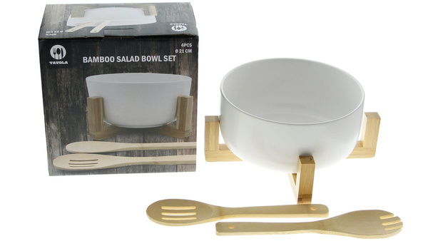 MISKA PÓŁMISEK PORCELANOWA SALATERKA BAMBUS