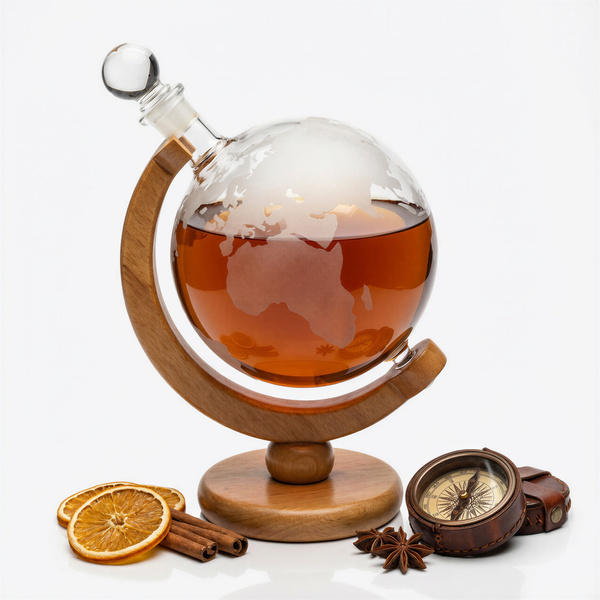 KARAFKA GLOBUS DO WHISKY ALKOHOLU NALEWAK PREZENT