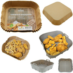 WKŁADKI DO PIECZENIA W FRYTKOWNICY BEZTŁUSZCZOWEJ 50x PAPIEROWE +SILIKONOWY