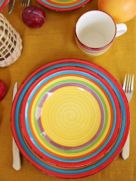 TALERZE OBIADOWY PŁASKIE 27cm DUŻE 6 BAITA MEXICO