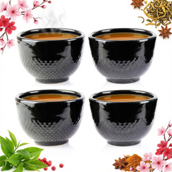 CZARKI ŻELIWNE 4 SZT ZESTAW ŻELIWNY DO HERBATY