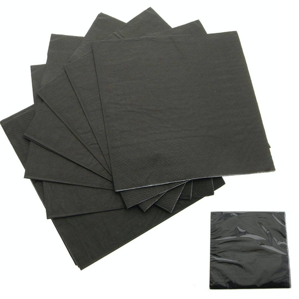 SERWETKI PAPIEROWE CZARNE SERWETKA KWADRAT ZESTAW 20 SZTUK 16,5X 16,5 CM